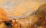 Joseph Mallord William Turner Canvas Paintings - Brunnen from the Lake of Lucerne